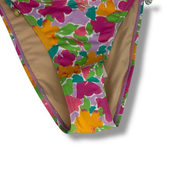 NEW Cotton On Cheeky Bikini Bottoms Large Pink Floral Brazilian Skimpy Swim NWT - Picture 9 of 13